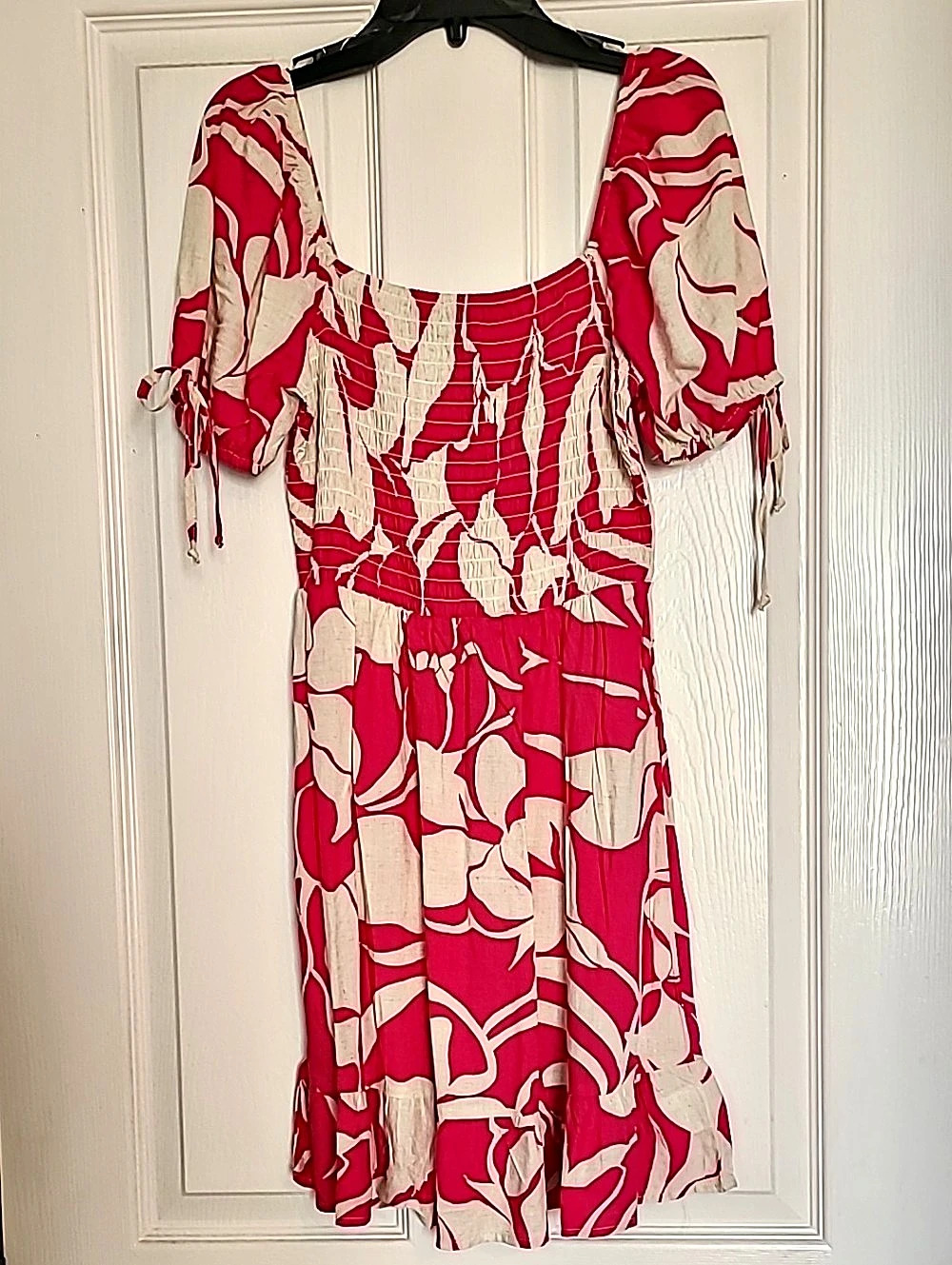 Lily Rose Pink & White Hawaiian Abstract Print Mini Dress Size Small